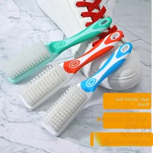 “DIY Customized Long Handle Soft Bristled Silicone Shoe Brush For Shoes Laundry Cleaning”