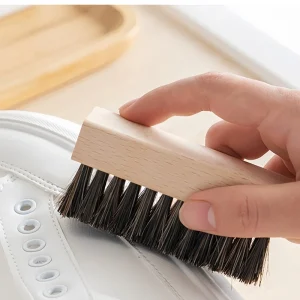 Daily Household Multi functional Flexible Handheld Square Wood Beech Shoe Cleaning and Polish Brush