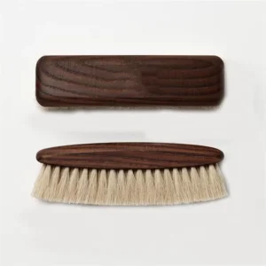 Dark Brown Oak Handle Horse Hair Premium Shoe Brush