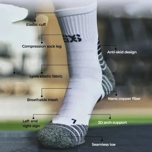 Deodorant Antibacterial Sports Socks for Men Compression MTB Running Basketball Climbing Sock Summer