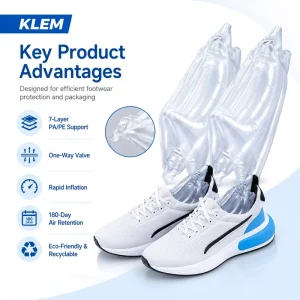 Digital Production 40um PE PA Inflatable Shoe Tree Support Air Cushion Shoes Filler CE Certified Bulk Orders