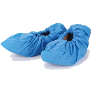 Disposable Anti Dust Dustproof Nonwoven Shoe Cover Snap Closure Composite Toe for Cleanroom Industrial Use Plastic CPE
