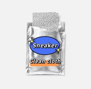 Disposable Custom Private Label Individual Wrapped DUAL TEXTURED Dotted Cloth Sneaker Quick Cleaning Wipes Adult Use