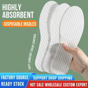 Disposable Wood Pulp Comfort Sports Insoles Super Sweat Absorbent Thin Breathable Deodorant One Time Shoe Pads Unisex