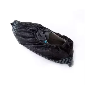 Double Elastic Reinforced Nonwoven Shoe Covers With Anti Slip Printed Pattern On Sole And Full Elastic Wrap Does Not Fall Off