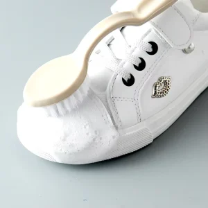 Double Sided Long Handled Shoe Cleaning Brush Soft Bristled Plastic with Bending Handle for Shoe Washing