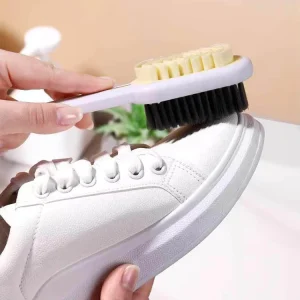 Double Sided Long Handled Soft Rubber Shoe Cleaning Brush Plastic Suede Wash Brush For House Cleaning