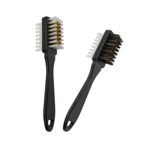 Double Sided Shoe Cleaning Brush Horse Hair Brush Brass Wire Suede Nubuck Washing Brush