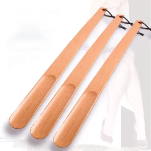 Durable Hotel Shoe Helper Beech Wooden Shoe Horn Custom Logo