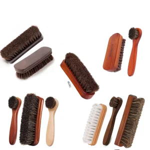 Durable Wood Horseshoe Brush Long Lasting Reliable Leather Polish Tools Shoe Care Kit for Polishing Shoes Sofa Leather Bags
