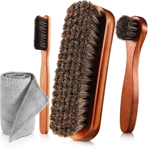 Durable Wood Horseshoe Brush Long lasting and Reliable Leather Polish Tools for Polishing Shoes Sofa Leather Bags