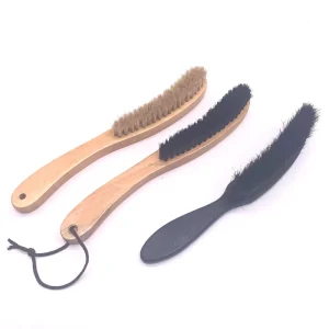 Durable Wooden Handle Shoe Cleaning Brush Hog Horsehair Bristle Lint Remover Natural Pig Hair for Home Use