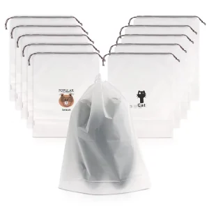 Dust proof Storage Bag Shoe Packaging Bag Drawstring Finishing Bag Travel Shoe Cover Moisture proof Shoe Cover Transparent