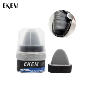 EKEM Shoe Polish Shoe Cleaner Self Shine Leather Shoe Cream Plastic Jar With Sponge Applicator Black Brown Natural