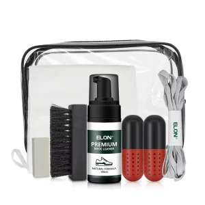 ELON Shoe Sneaker Cleaner Kit 1 Piece 100mL Leather Suede Nubuck Care Set Eco Friendly Neutral Formula Non Toxic Alcohol Free