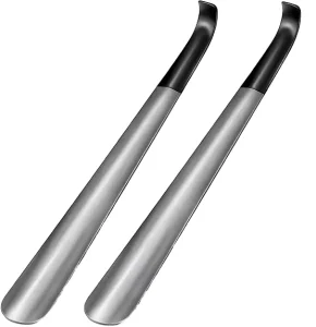 EXTRA Long 16.5 Inch Stainless Steel Shoe Horn Sanded Leather Surface Plastic for Seniors Long Boots Comfortable