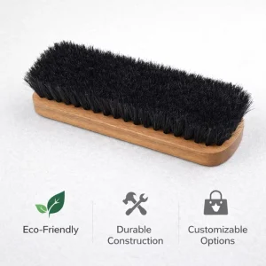 Eco Friendly Durable Wooden Black Horsehair Brush with Beech Wood Handle Customizable for Professional Use