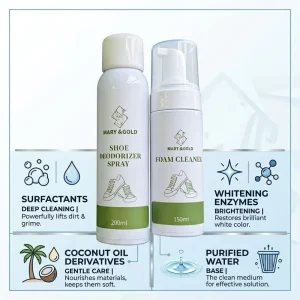 Eco Friendly Foam Shoe Cleaner Kit with Brush Sponge Deodorizer Spray Non Toxic Whitening Fresh Sneaker Leather Portable Care