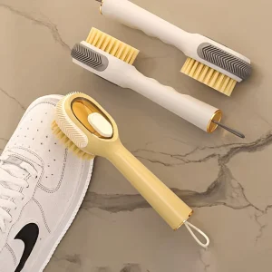 Eco Friendly Multifunctional Shoe Cleaning Brush Durable Plastic Liquid Dispenser Ergonomic Handle Reusable Soft Bristle Easy