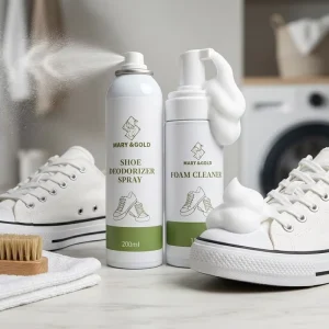 Eco Friendly Non Toxic Shoe Cleaning Kit Foam Cleaner Brush Sponge Deodorizer Spray Set Whitening Care Sneaker