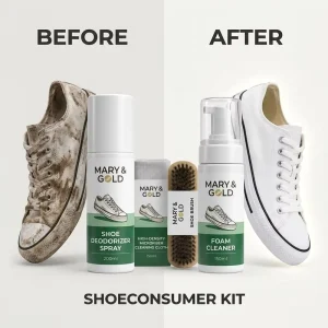 Eco Friendly Shoe Cleaning Kit Foam Cleaner Brush Sponge Deodorizer Spray Set Sneaker Leather Care Whitening Fresh Non Toxic