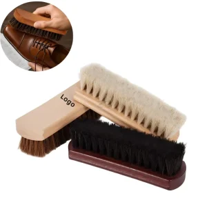 Eco Friendly Simple Wood Handle Natural Horse Hair Brush for Home Use for Shoes Boots and Leather Care