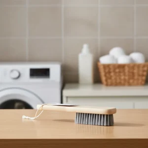 Eco Friendly Wooden Handle Brush Natural Soft Bristle for Scrubbing Tough Stains Delicate Cloths No Damage Laundry Brush