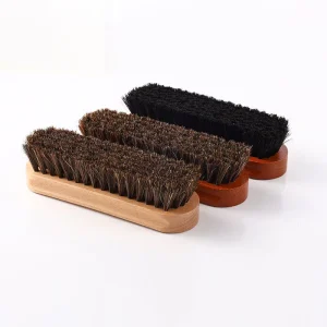 Eco Friendly Wooden Shoe Shine Brush Kit with Soft Bristles and Microfiber Cloth Brush for Cleaning Hotel Amenities