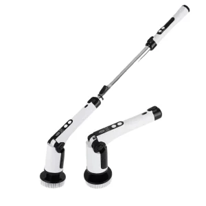 Electric Cordless Waterproof Cleaning Brush with Long Handle Stainless Steel Handle Nylon Bristles for Household Use