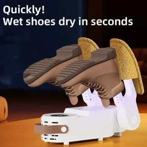 Electric Shoe Dryer with 3h Timer 4 Pipes Portable Boot & Glove Dryer for Work Boots Travel Home Use