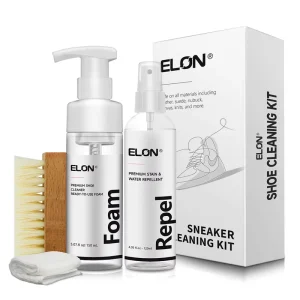Elon 100% Natural Sustainable Eco friendly Shoe Cleaner OEM FSC Package 120ml Waterproof Spray 150ml White Sneaker Foam Cleaner