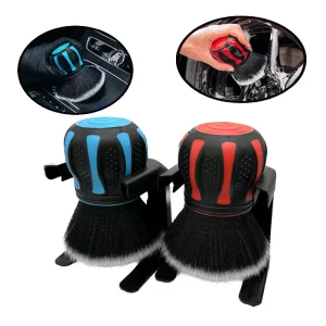 Ergonomic Car Detailing Brush Soft Bristle Wheel & Interior Cleaning Brush For Tire Rim Dashboard Air Vent Auto Detail Tools