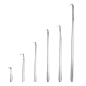 Ergonomic Luxury Custom Stainless Steel 42cm Smooth Shoe Horn Comfortable Slip On Shoe Lifter Easy to Use Shoe Helper