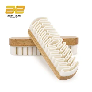 Ergonomic Wooden Handle Suede Cleaning Brush Rubber Bristle For Car Alcantara Interior Leather Seats Suede Shoes Dust Removal
