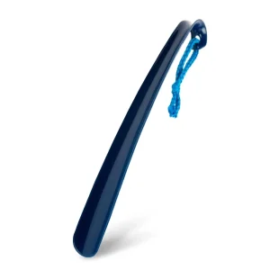 Extra Long Navy Plastic Shoe Horn with Comfort Grip for Putting on and Taking off Boots for Men and Women
