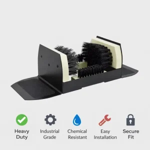 Extra Wide Outdoor Boot and Shoe Cleaning Brush with Stable Base Heavy Duty Floor Mounted Shoe Cleaner for Commercial Use