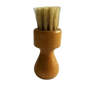 FSC Beechwood Shoe Shine Dauber Polish Applicator Stamp Shape Cleaning Caring Brush with Wood Handle Pig Hair for Leather Boots