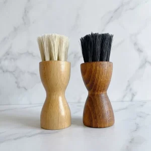 Factory 100% Natural Wooden Shoe Polish Brush with Pig Hair & Horse Hair Custom Logo OEM Shoe Brushes