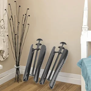 Factory 12.5 inch Hard Plastic Boot Shaper Shoe Tree with Handle One Pair (Black) Shoe Rack Boot Shaft Shapers