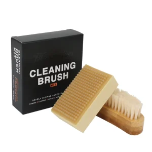Factory 2 in 1 Bamboo Wooden Sneaker Shoe Cleaning Brush Set With Suede Eraser