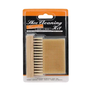 Factory Blister Card Packaging Sneaker Cleaning Kit with Bamboo Brush and Suede Eraser Shoe Cleaning Brush Set