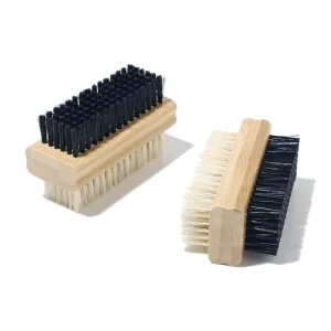 Factory Custom Logo Natural Bamboo Double Sided Shoe Cleaning Brush Polishing Dust Removal Plastic Hair for Sneakers