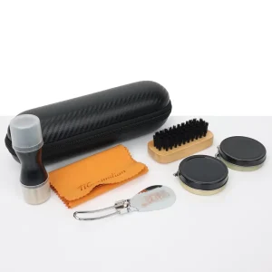 Factory Custom Logo Portable Travel Shoe Shine Kit Shoe Polish Set Leather Shoe Care Kit