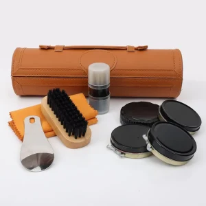 Factory Custom Logo Portable Travel Shoe Shine Kit Shoe Polish Set Leather Shoe Care Kit