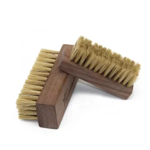 Factory Custom Logo Premium Pig Hair Walnut Wooden Shoe Cleaning Brush