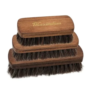 Factory Custom Logo Premium Wooden Horse Hair Shoe Shine Brush Sneaker Shoe Cleaning Brush