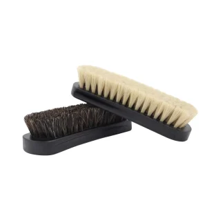 Factory Custom Logo Upscale Wooden Horse Hair Black Shoe Cleaning Brush Leather Shoes and Sneakers Brush
