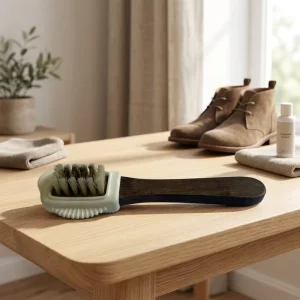 Factory Custom Logo Wooden 3 1 Suede Nubuck Leather Shoes Care Cleaning Restorer Soft TPR Crepe Brush Snow Boots