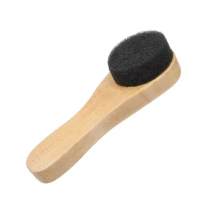 Factory Custom Logo Wooden Handle Sponge Polishing Shoe Brush