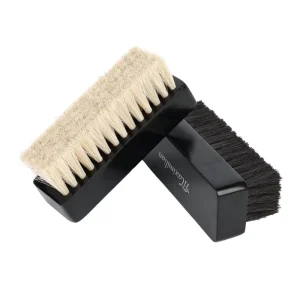 Factory Custom Logo Wooden Shoe Shine Brush Wood Horse Hair Cleaning Brush
